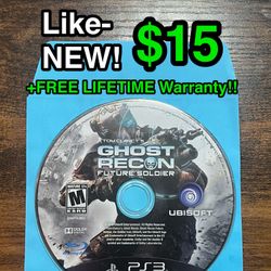 🎮 Like-NEW PS3 Ghost Recon Future Soldier – $15 (Like New)
