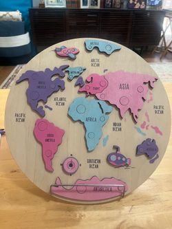 Montessori Wooden World Map Puzzle