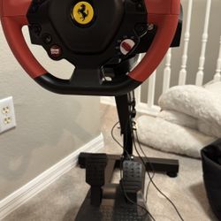 Ferrari 458 Spider Racing Wheel for Xbox One, Two-pedal set, And Stand