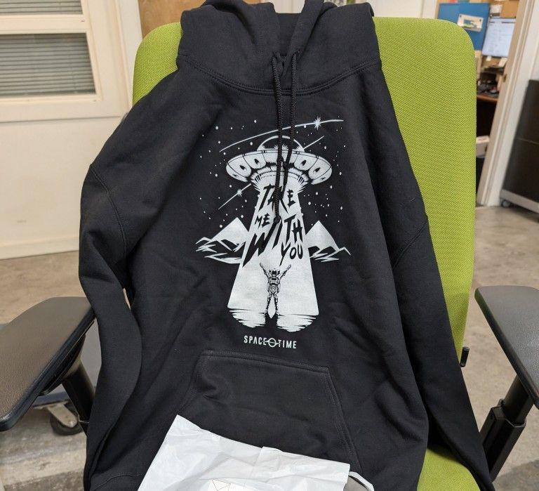 PBS Spacetime Hoodie (M) GLOW IN THE DARK INK
