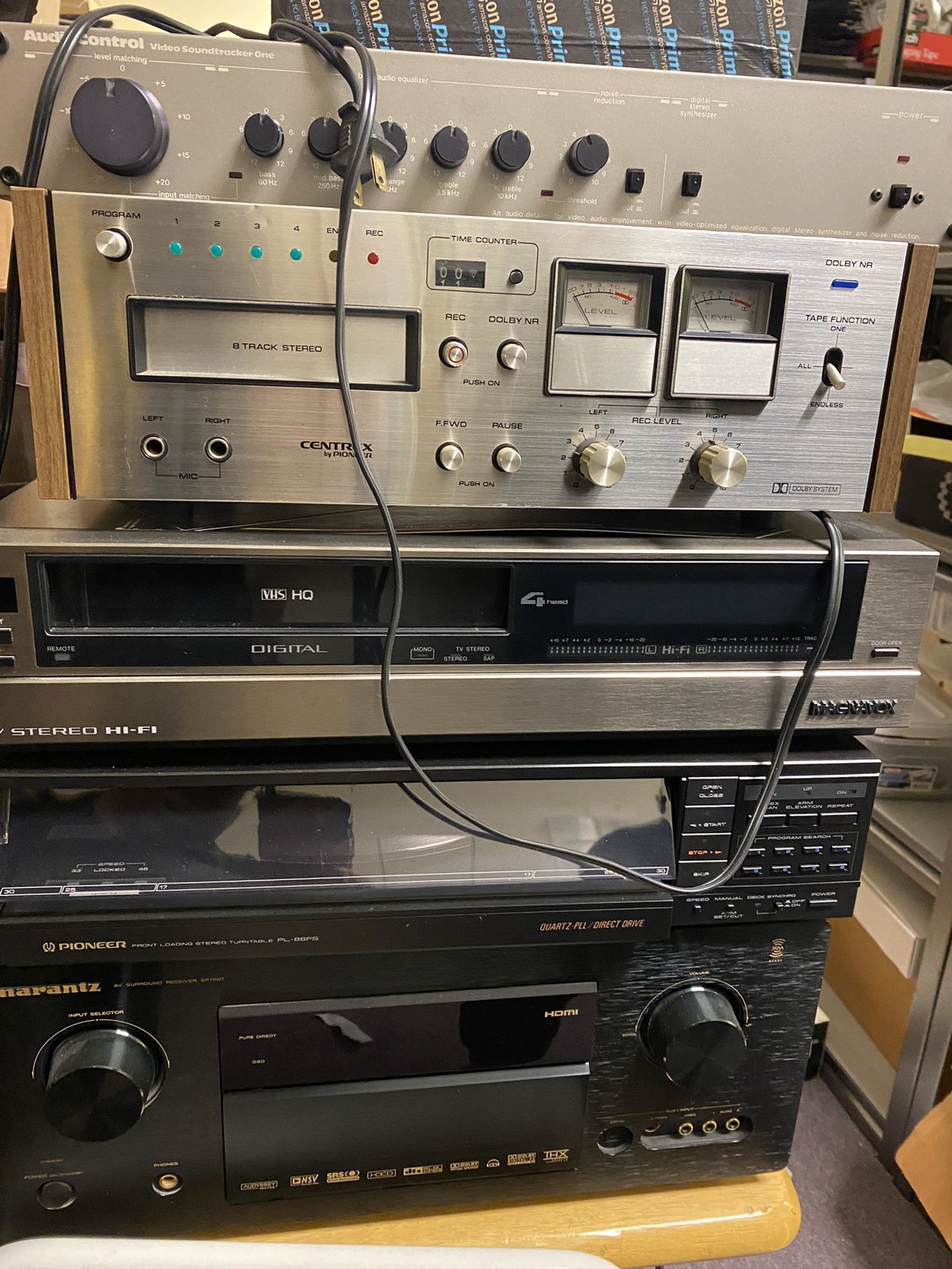 Various Vintage Electronics  Marantz Tuner Magnavox VCR Cassette Player 1980s
