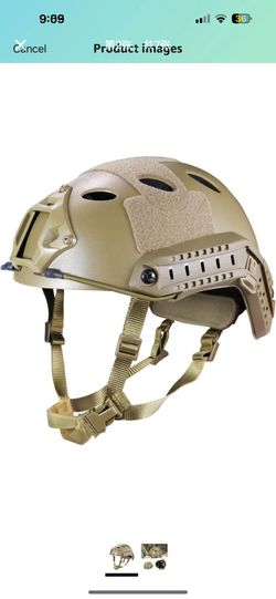 TacSnake Tactical Airsoft Paintball Fast Helmet with Helmet Cover, PJ Type Tactical Multifunctional Protective NVG Mount 