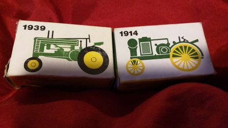 John Deere antique tractor toys, never removed from box