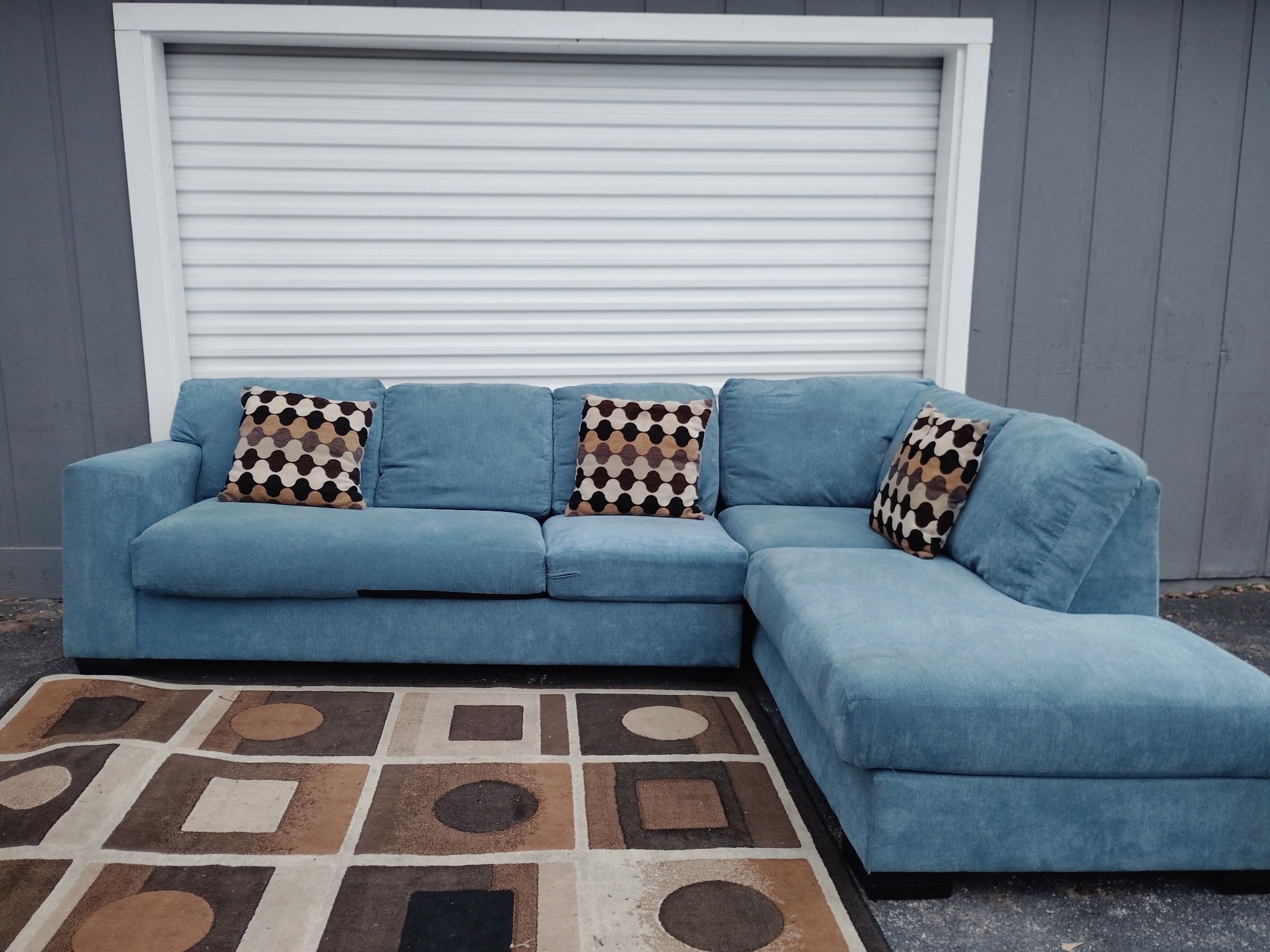 Modern blue sectional sofa Set