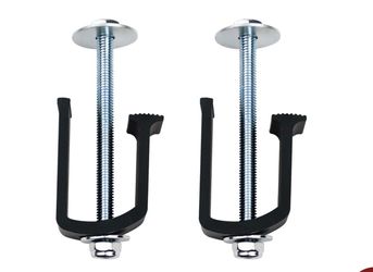 MXSAG New Pack Of 2 Heavy Duty Aluminum Alloy Truck Bed Tool Box Clamps With Bolts, Nuts, Washers, No-Drill Easy Mount Universal Tie Down Clips Toolbo