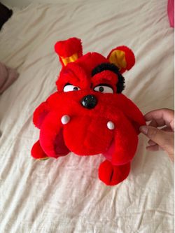Vintage red bulldog plush
