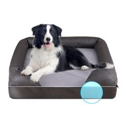 Big Dark Grey Orthopedic Pet Dog Bed Washable XL 44” x 34”