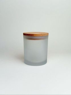 288 Frosted Glass Jars w/ Bamboo Lids - 8 oz - Brand New