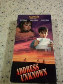 Vintage vhs video tape/ address unknown/ sandstar family entertainment/ Kyle Howard/ John's Stewart/ Patrick renna