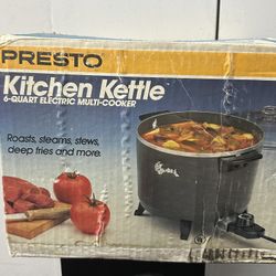 PRESTO 6-Qt Electric Kitchen Kettle Multi-Cooker Steamer Original Box 06002