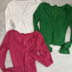 3 pack shein long sleeve tops 
