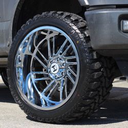 BRAND NEW 22x12 CHROME WHEELS RIMS AND 33" TIRES FOR FORD F150 F-150