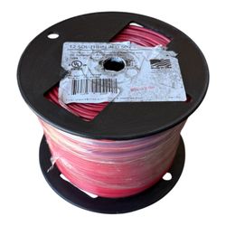 12 AWG RED 500FT MTW OR THHN OR THWN-2 SOLID COPPER WIRE / CABLE (Hablo Español)