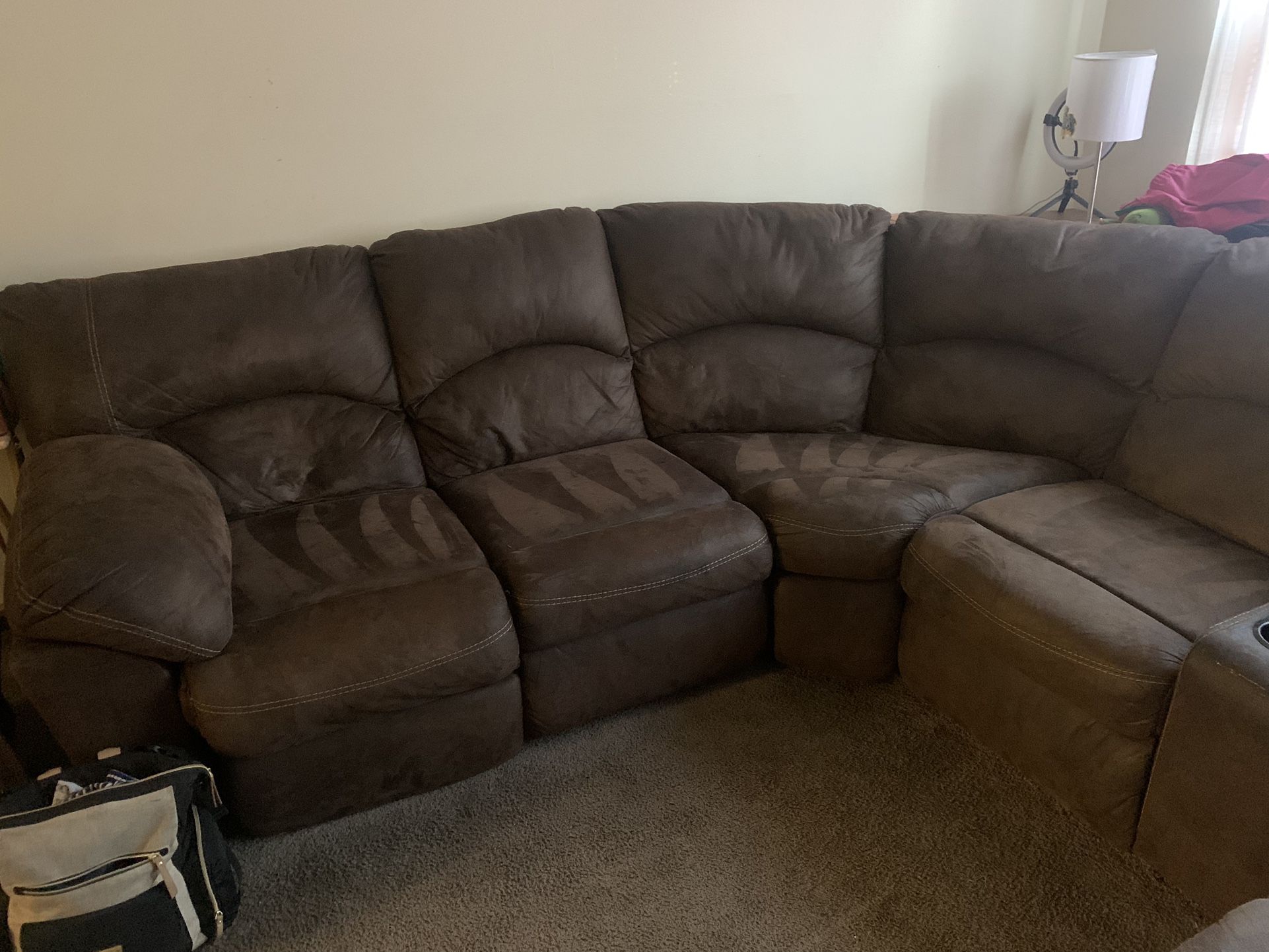 Brown Reclining Sectional Sofa