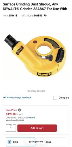 NEW Dewalt DWE46170 Surface Grinding Dust Shroud Any 7” Angle Grinder