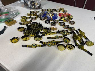 Large Lot WWE Action Figure Championship Belts tom hose from