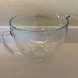 Kitchenaid 5 quart clear glass bowl for tilt-head mixers, with lid