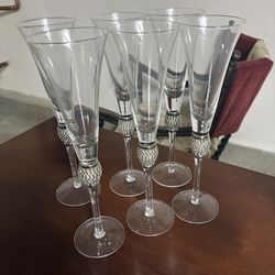 Pier one imported cristal champagne flutes , set of 6