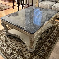 Marble Top Coffee Table And End Table 