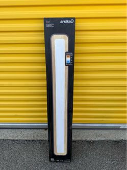 NEW Artika Alton Flat Panel 5.98 in. 35-Watt 5CCT Selectable LED Integrated Black and Wood