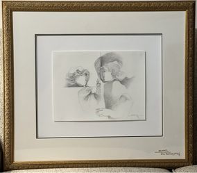 Framed Art: Alvar Suñol - Couple Avec Pomme (2 People)