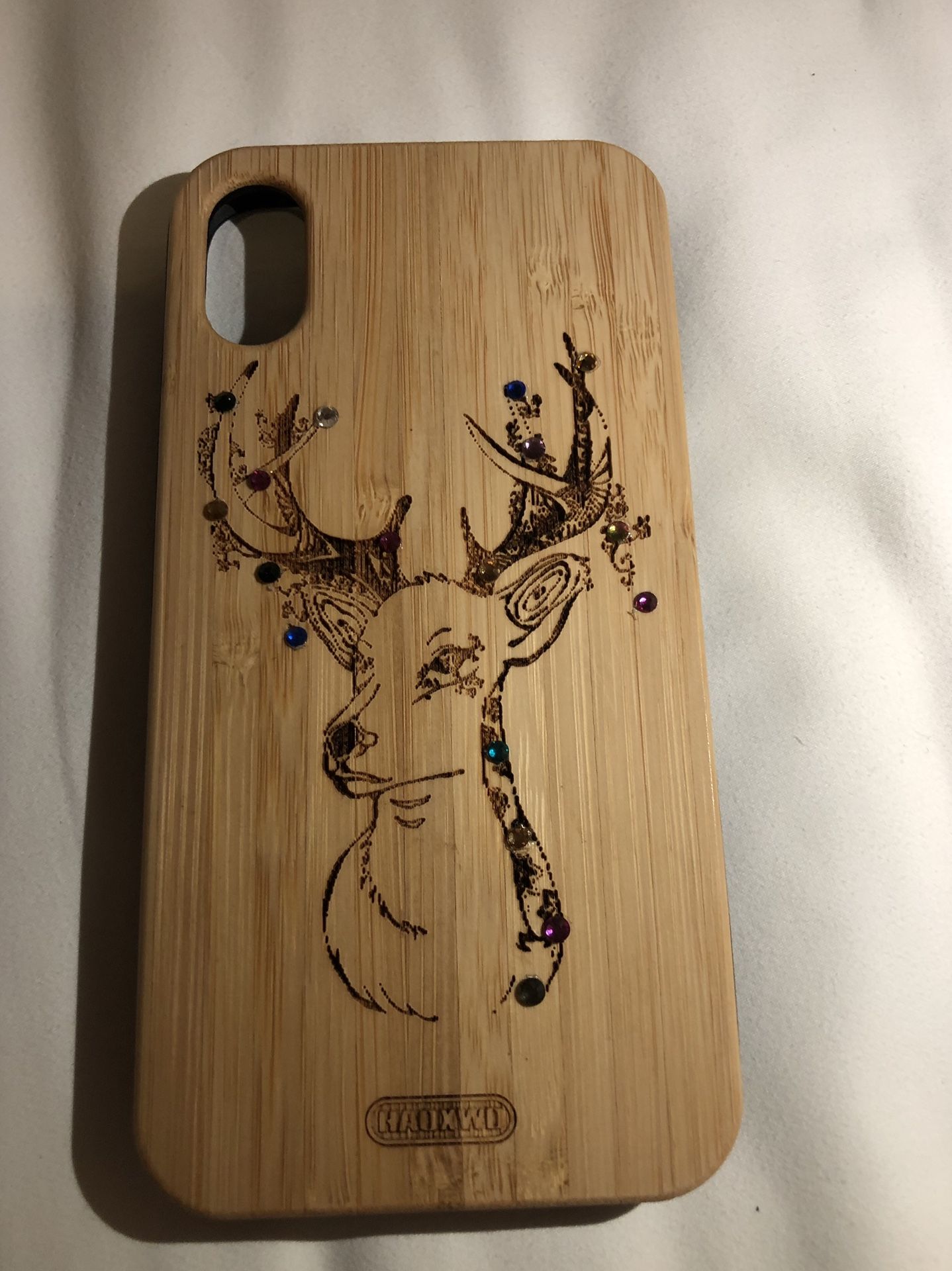 Deer Natural Wood Shockproof Phone Case Soft TPU Bumper For iPhone X