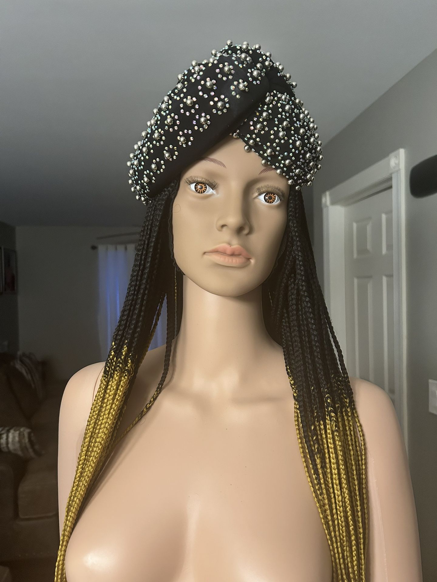 Black Beaded Turban