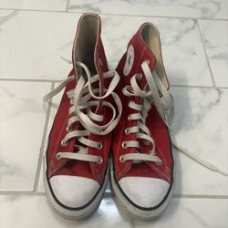 Red converse shoes