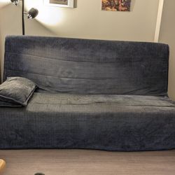 Blue Ikea Futon/Sleeper Sofa + Matching Pillows