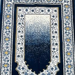 Teal and White Rug - Small 