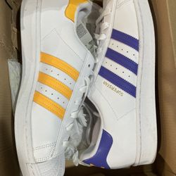 Adidas : LAKERS SUPERSTAR / Men's Size 11 / FAT LACES / FX5529 / RARE