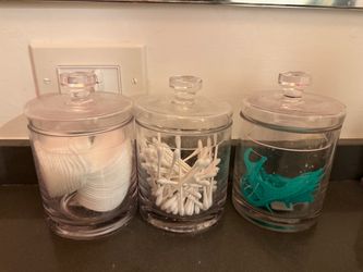 Crate & Barrel Small Glass Canisters — Set of 3