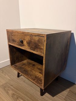 Rustic Wood Nightstand with Drawer