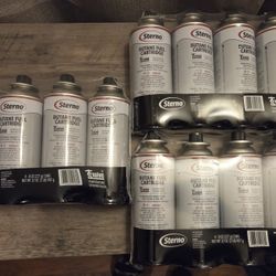 12 Sterno Butane Fuel Cartridges Canisters