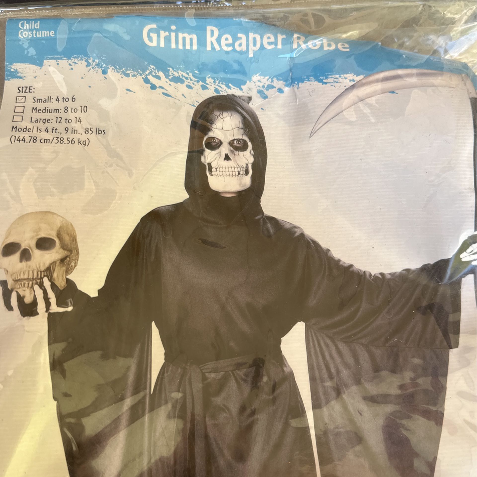 Grim Reaper Robe Costume Size Small(4-6)