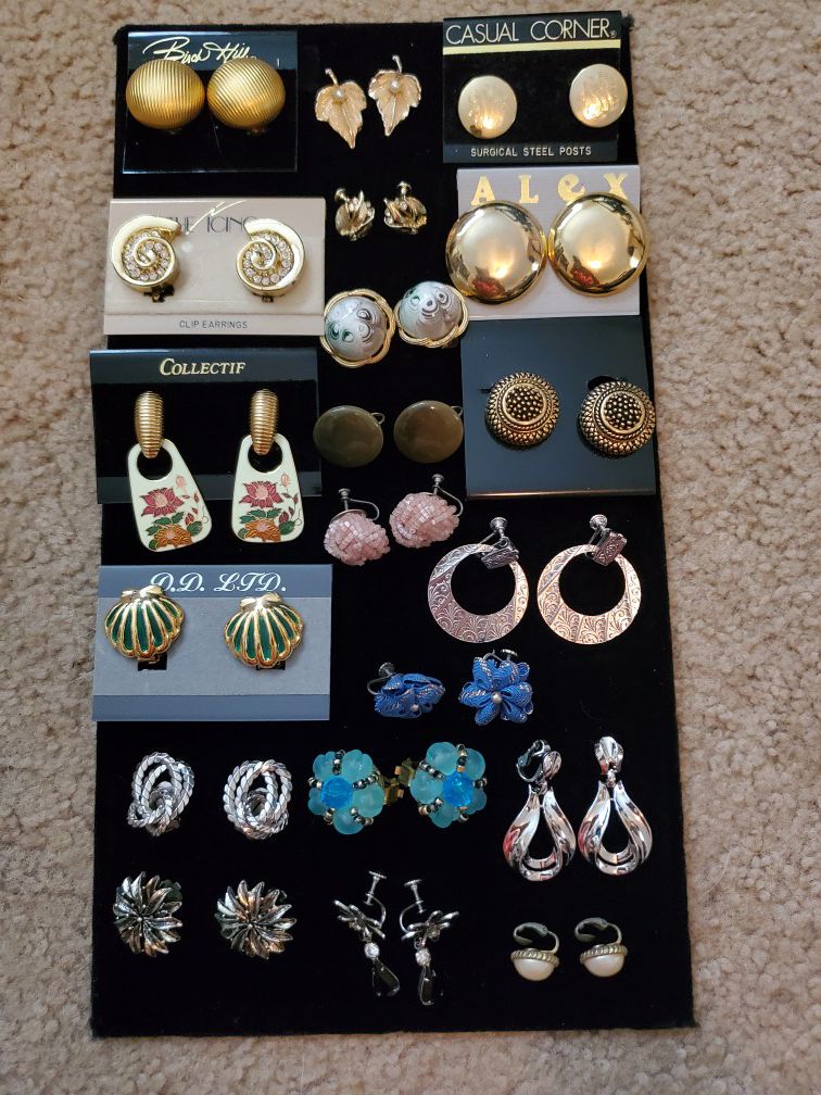 Lots of Beautiful Clip on Earrings All for 30.00