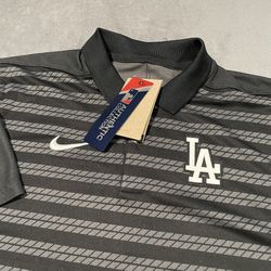 Los Angeles Dodgers Nike Polo Shirt Mens Small Black DriFit MLB World Series
