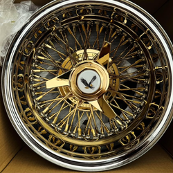 14x6 Gold Center Wire Wheels Zenith Style