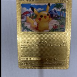 Pikachu Gold Foil Fan Art Pokemon Card 075/073 Card NM