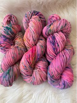 Worsted Classic Yarn- Pink Moonlight- Pink, blue, purple, orange, green
