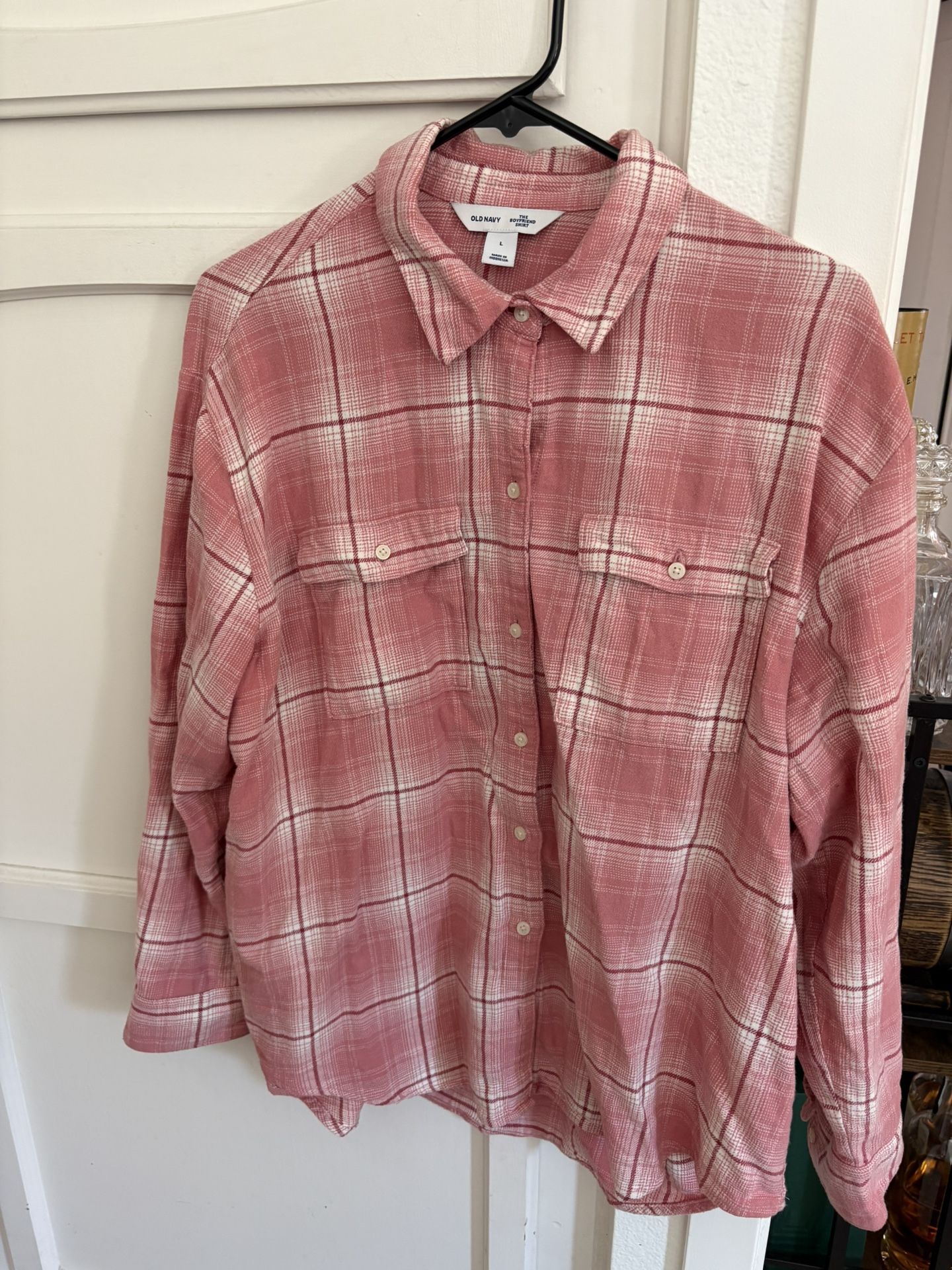 Women’s Old Navy Pink Plaid Flannel