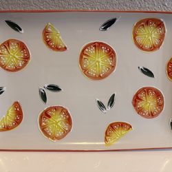 Orange Fruit “Slices” Serving Platter - Wedding, Home, Birthday Party Decor