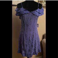 NWT Beautiful Purple Lace Overlay Dress Medium
