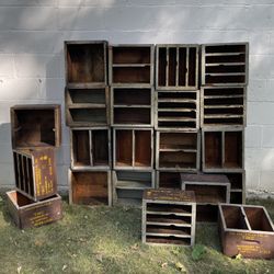 Vintage Wooden Military Ammunition Crates