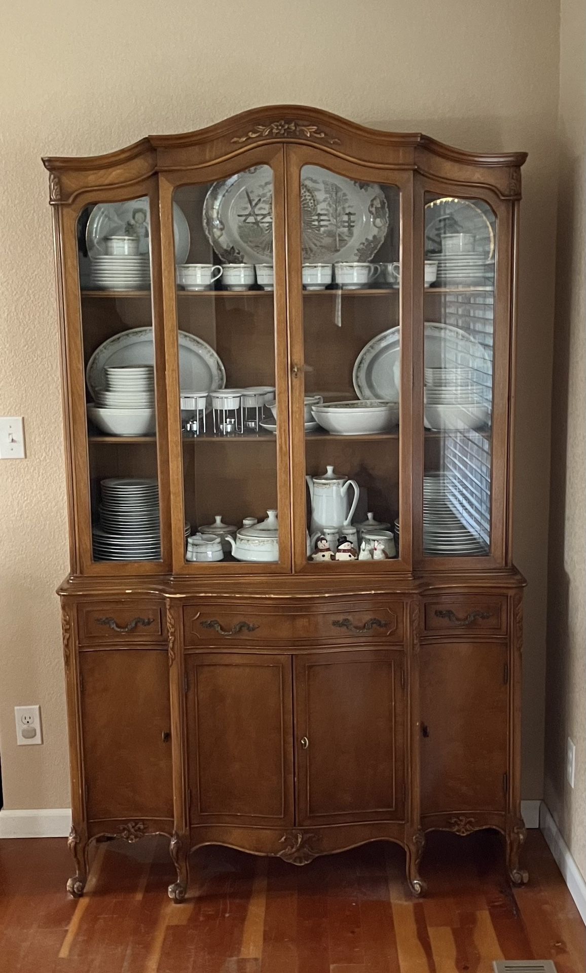 Antique China Cabinet Hutch 