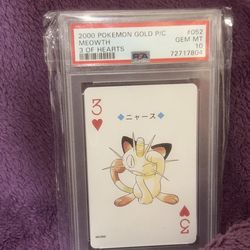 2000 Pokemon Gold Playing Card Meowth PSA 10