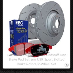 EBC Brakes S4KR1161 - S4 Redstuff Disc Brake Pad Set and USR Sport Slotted Brake Rotors, 2-Wheel Set