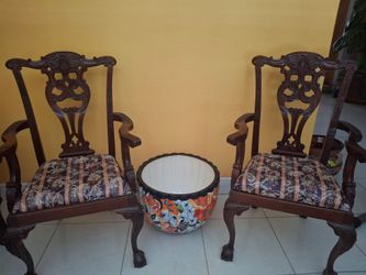 Antique Victorian Mahogany Dining Table Set
