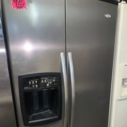 Stainless Steel Whirlpool Side By Side Refrigerator 