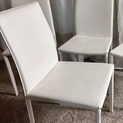 Dining Pleather white chairs (x4)